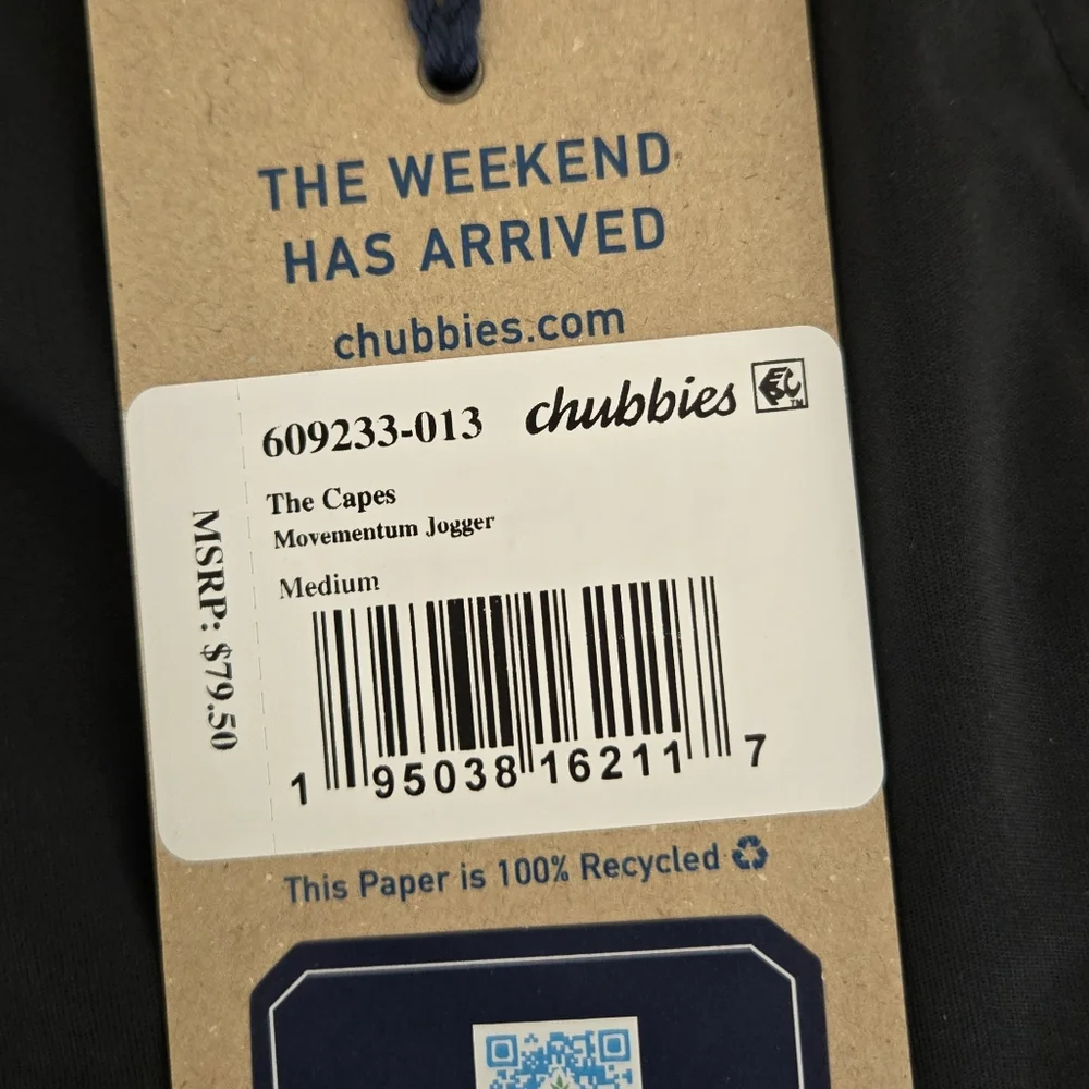 NWT Chubbies The Capes Movementum Jogger
